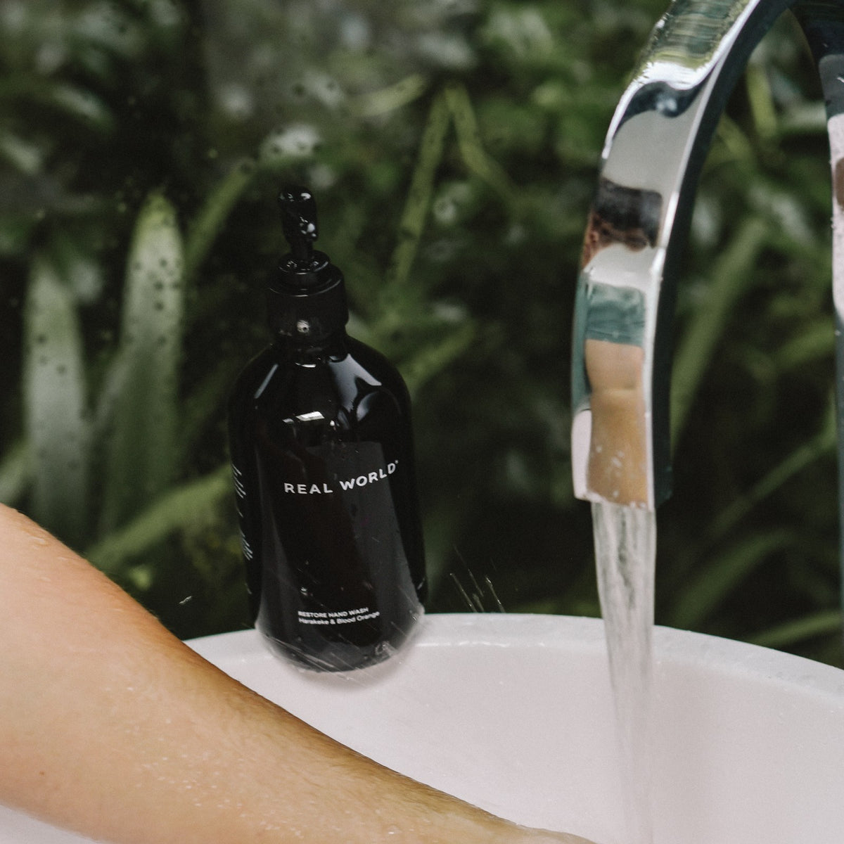 Harakeke & Blood Orange Hand Wash, in use